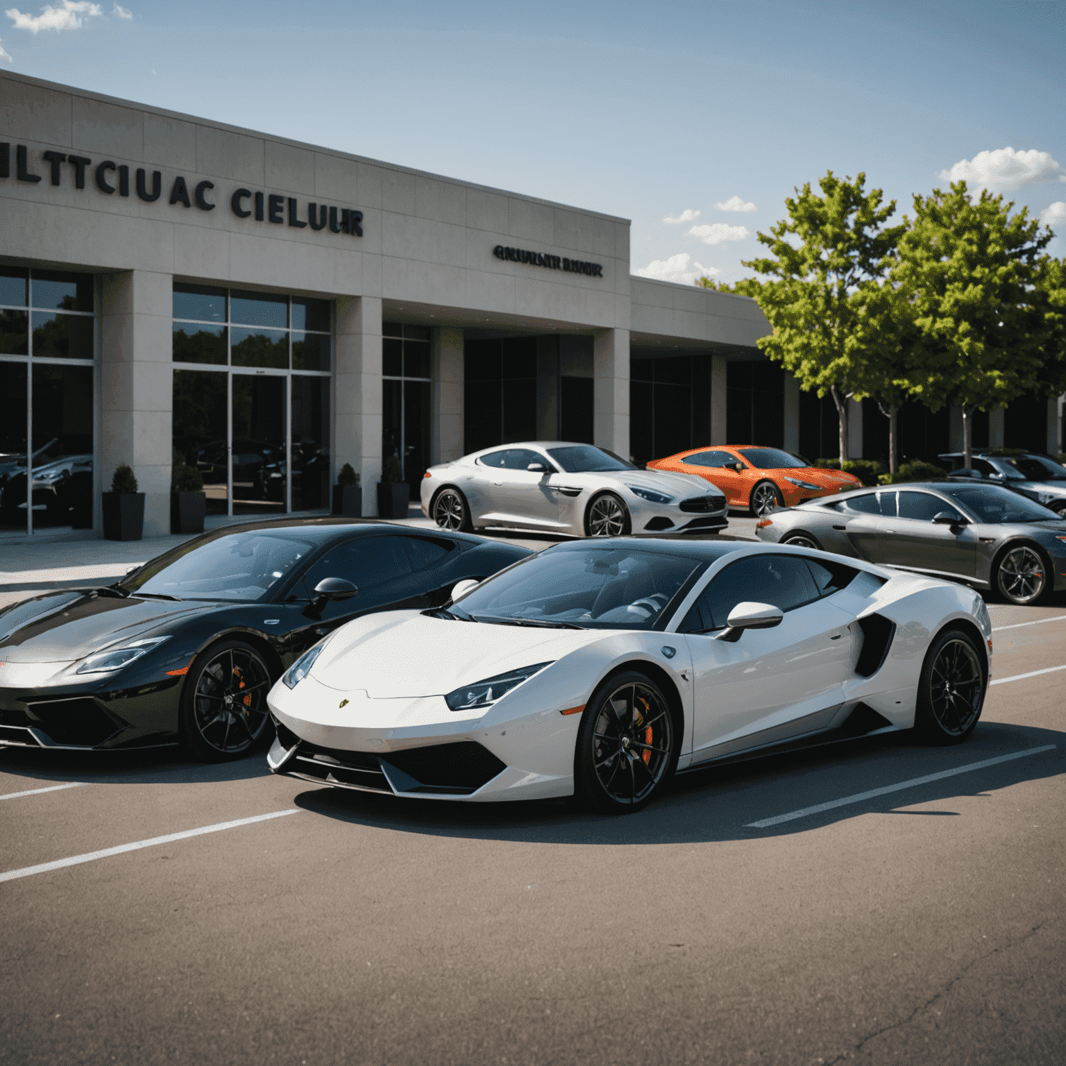A lineup of high-end luxury cars including sports cars and premium SUVs, showcasing the hottest luxury rental options
