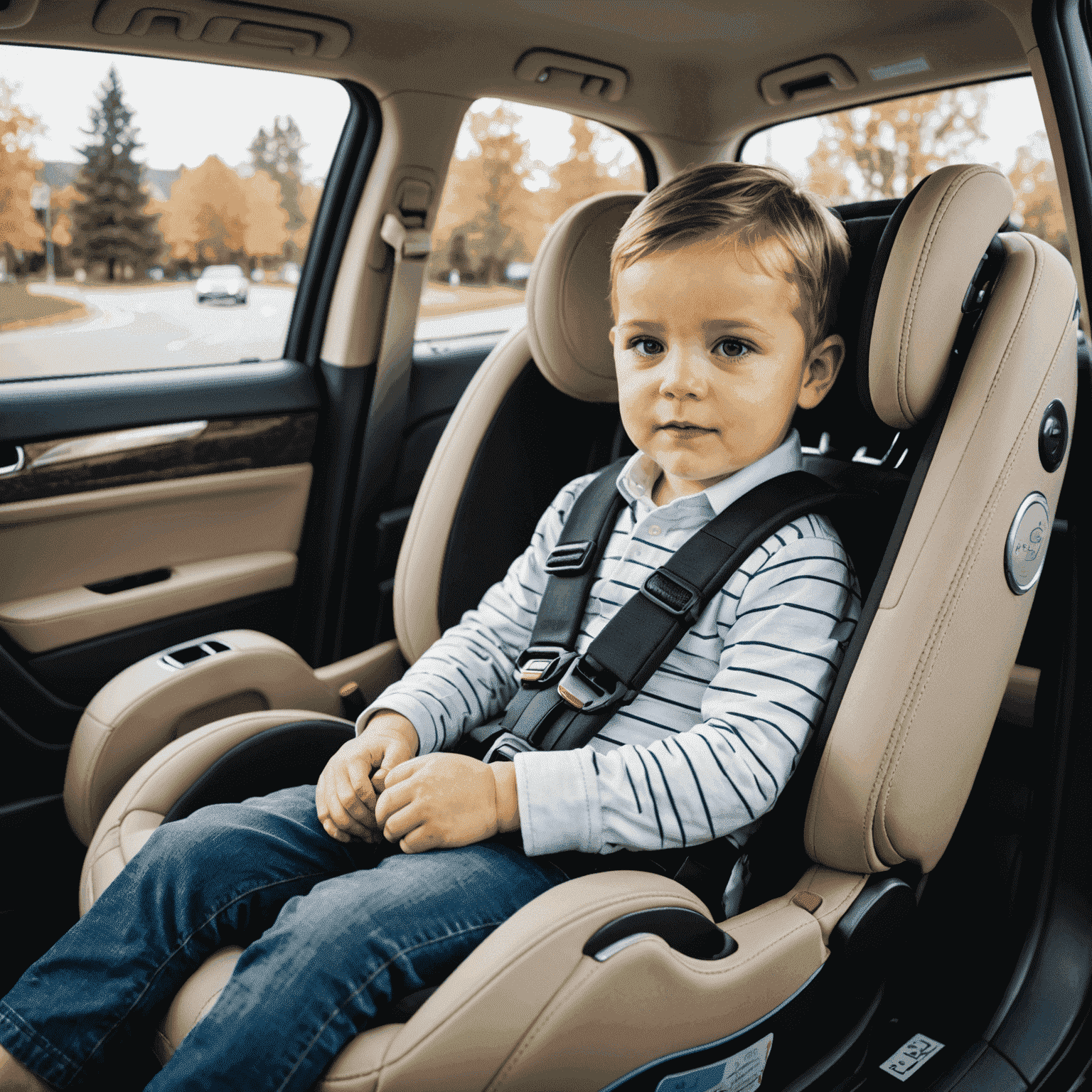 Montage of additional services like GPS navigation system, child car seat, and a professional chauffeur